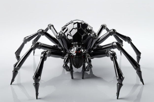 Free photo metal robotic three-dimensional spider