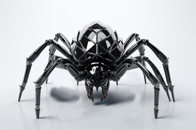 Free photo metal robotic three-dimensional spider