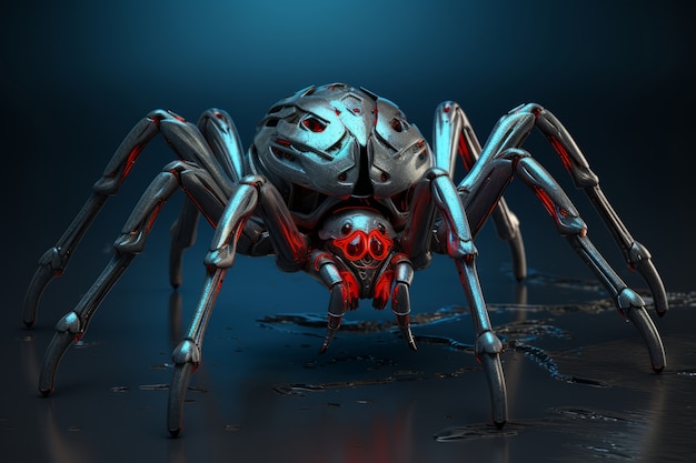 Metal robotic three-dimensional spider