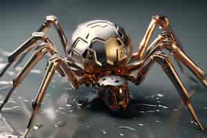 Foto gratuita ragno tridimensionale robotico di metallo