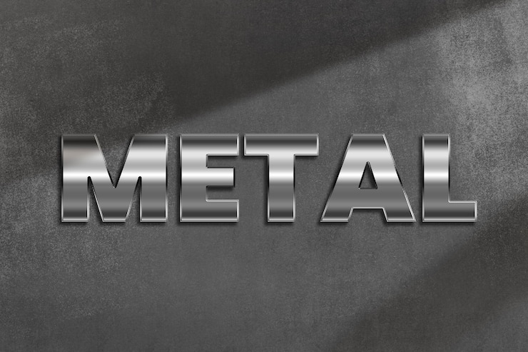 Free Photo metal word in metallic style