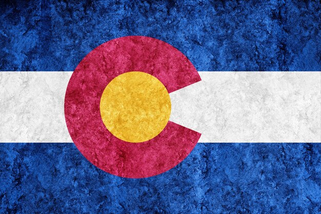 Metallic Colorado state flag, Colorado flag background Metallic texture