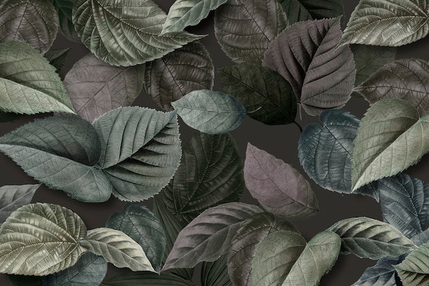 Metallic green leaves textured