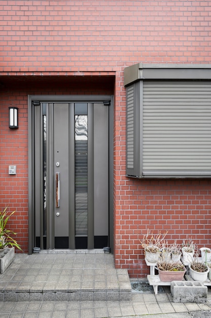 Metallic house entrance japan building