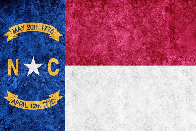 Metallic North Carolina state flag, North Carolina flag background Metallic texture