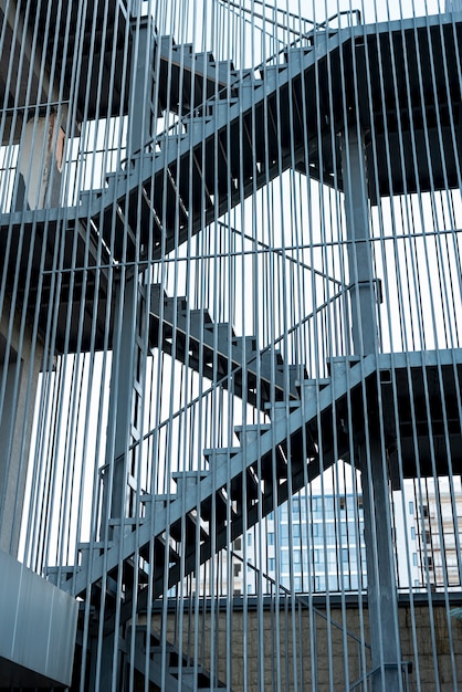 Free photo metallic railing on sunny day