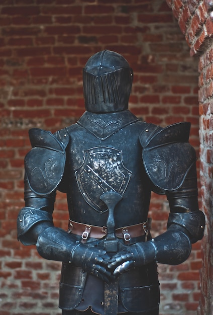 Free photo metallic statue of a soldier