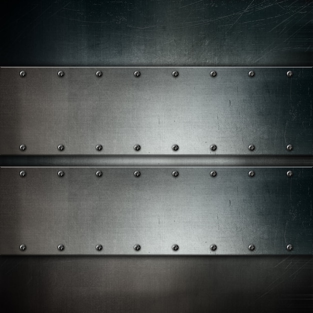 Free photo metallic texture with grunge style metal plates and screws