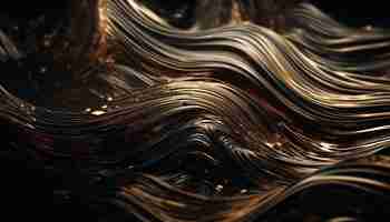 Free photo metallic wave pattern reflects futuristic technology in motion generated by ai