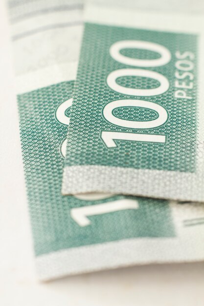 mexican banknotes assortment high angle