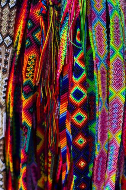 Mexican culture with colorful belts