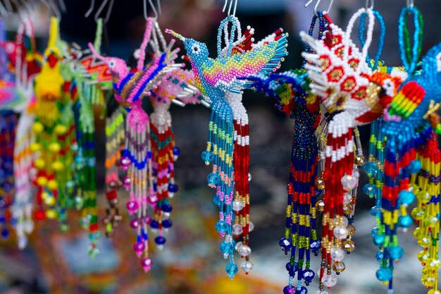 Mexican culture with colorful birds