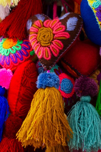 Mexican culture with colorful items