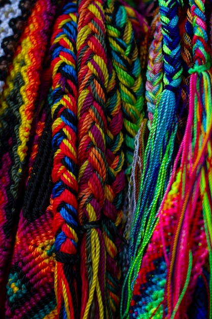 Mexican culture with knitted belts