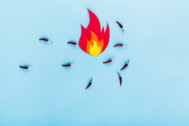 मुफ़्त फोटो mexican food concept with small chilis and bonfire