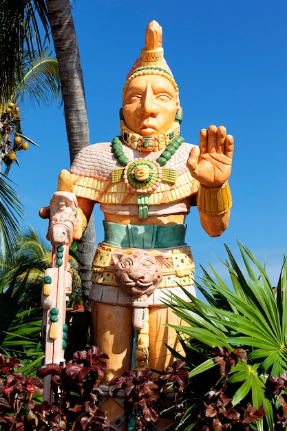 Mexican statue of the noble man in a park
