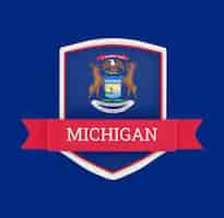 Free photo michigan flag with banner