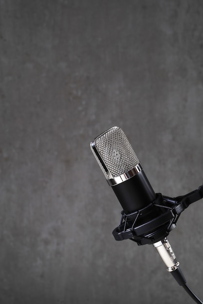 Microphone on grey