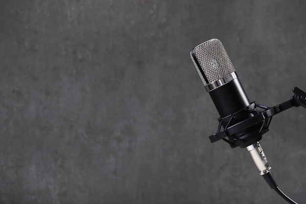 Microphone on grey