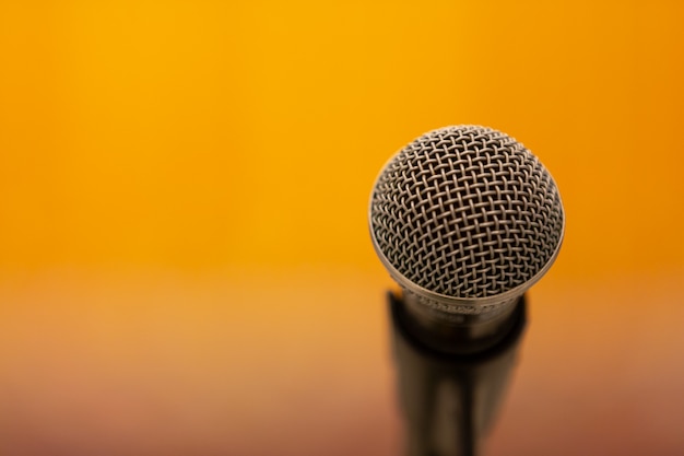 microphone on yellow 