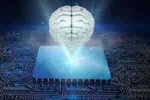 Free photo microprocessor with brain