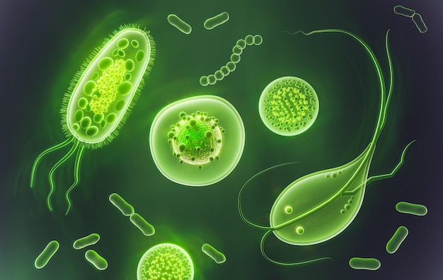 Microscopic germs and pathogens