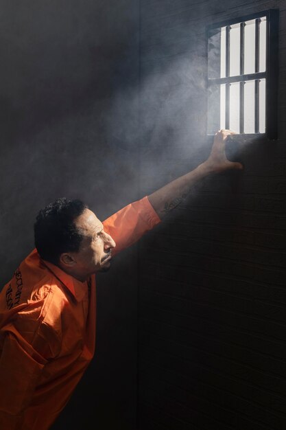 middle aged man spending time in jail