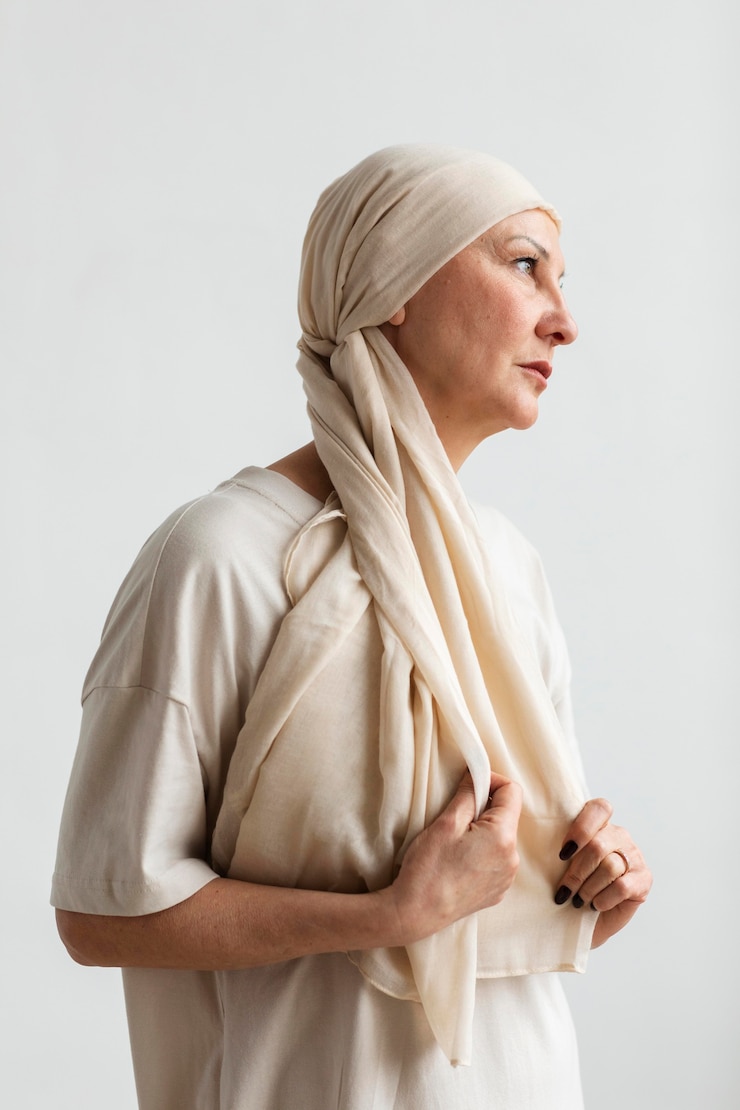 Free Photo middle aged woman portrait with skin cancer