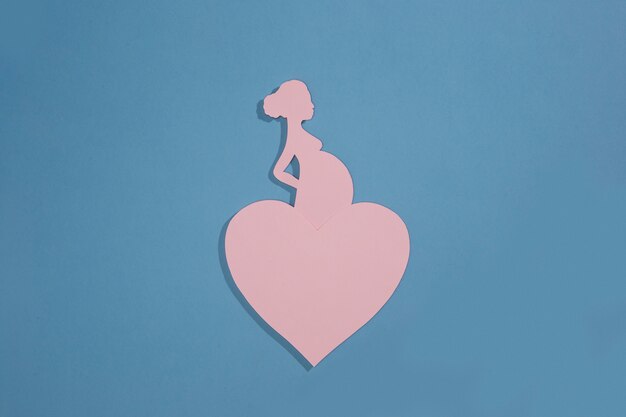 Midwives day with pregnant woman on blue background