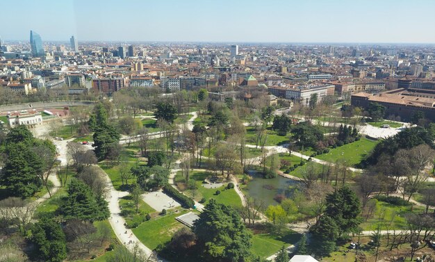 Premium Photo | Milan aerial view