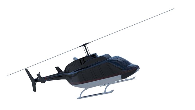 Military helicopter Render 3d Illustration