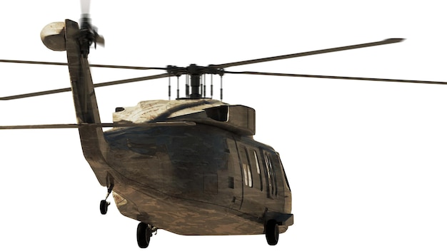 Military helicopter Render 3d Illustration