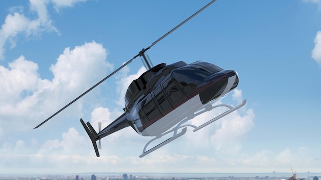 Military helicopter Render 3d Illustration