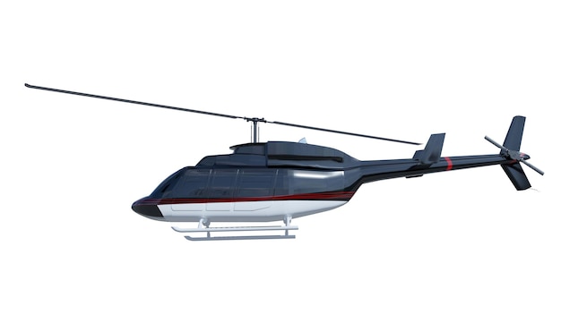 Military helicopter render 3d illustration