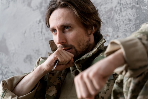 military man suffering from ptsd