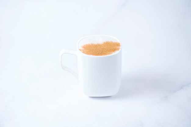 Milk beverage with cinnamon on top