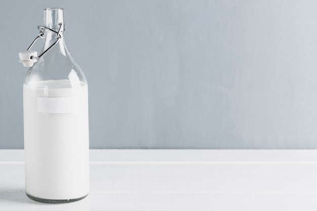 Milk bottle with copy space