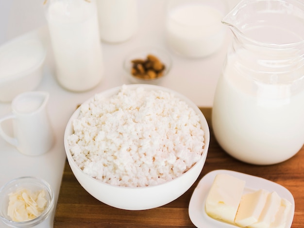 Milk, cottage cheese and dairy products