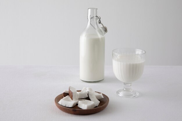 Milk day concept with coconut