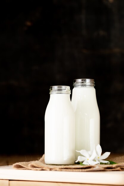  milk healthy dairy products on table