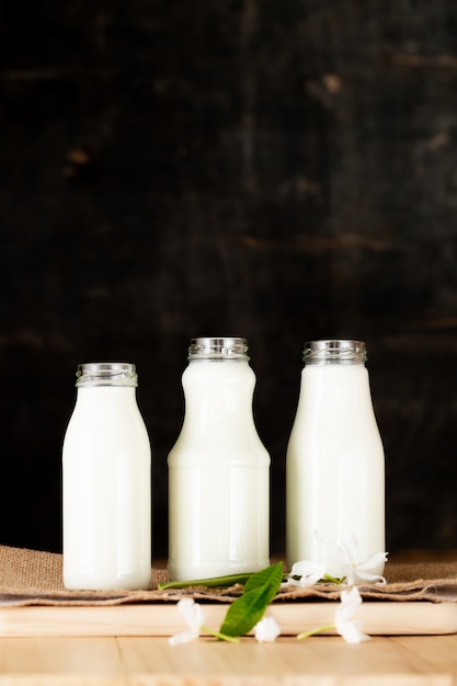  milk healthy dairy products on table