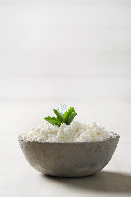 Milk products on wooden table