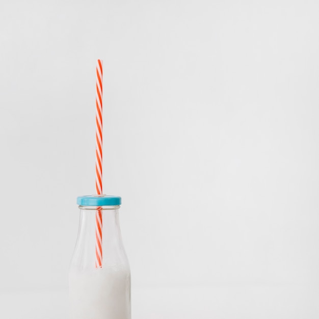 Free photo milk with straw