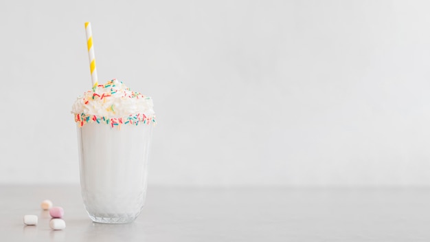 Milkshake frame with white background