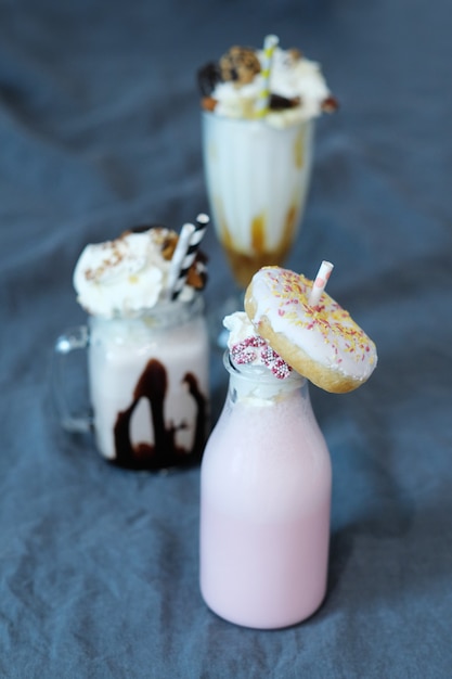 Milkshake with sweets