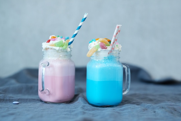 Milkshake with sweets