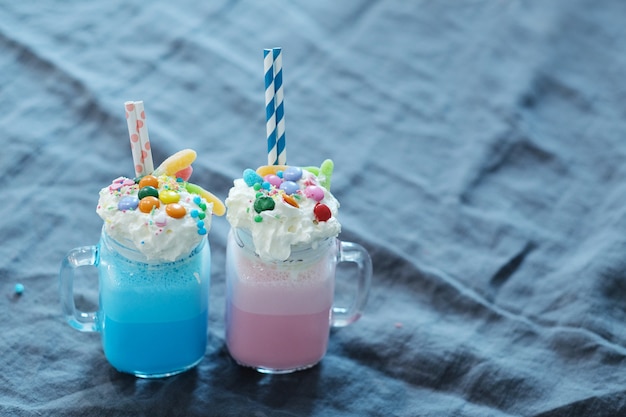 Milkshakes with sweets