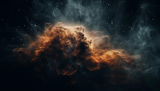 Млечный Путь освещает темное небо светящимися звездными узорами, созданными искусственным интеллектом