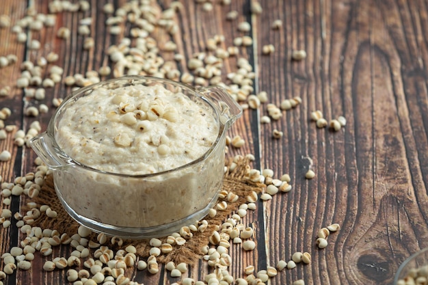 Millet congee porridge ready to serve