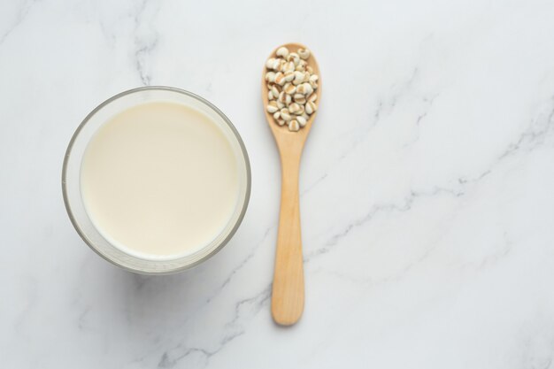 Millet milk in glass ready to serve